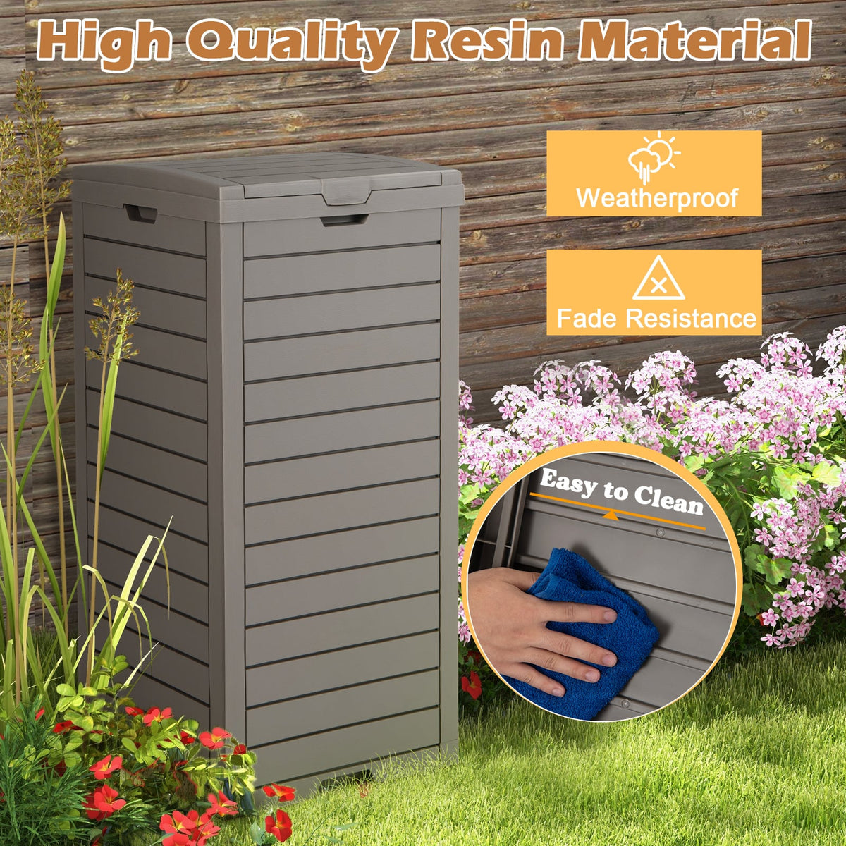 117.5 L Gallon Large Trash Bin in Coffee, image 7