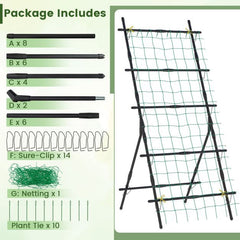 187cm Tall Garden Trellis Vertical Plant Support Stand with Netting-Black