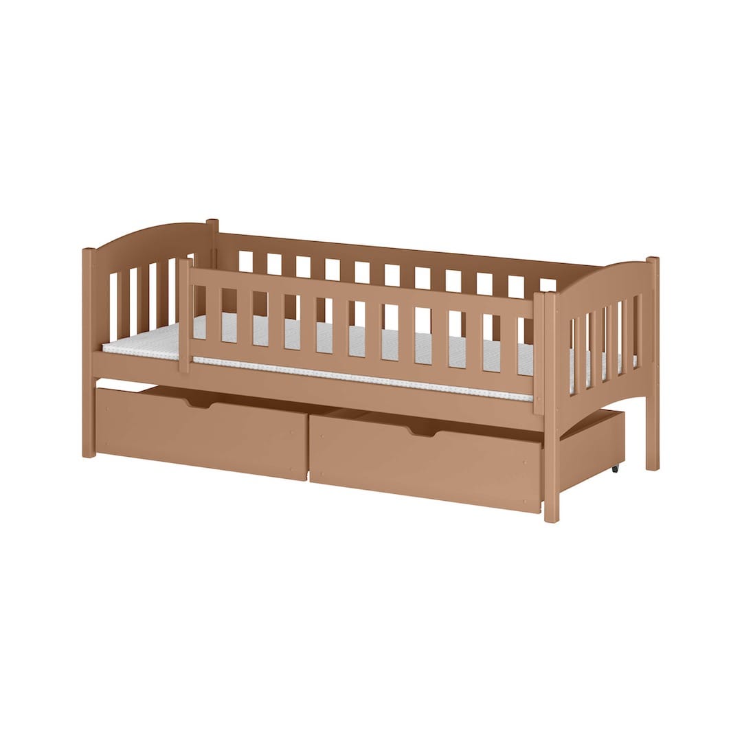Wooden Single Bed Gucio with Storage
