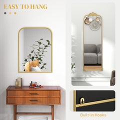 HOMCOM Wall Mirror, Decorative Baroque Mirror with Metal Frame, for Bedroom and Living Room, 60 x 87 cm, Gold Tone