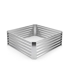 Galvanized Raised Garden Bed Rectangular Outdoor Planter Box with Open-Ended Bade-Silver