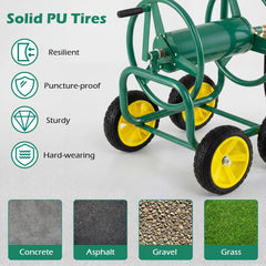 Garden Hose Reel Cart 4 Wheels 100 m of 16 mm Large Capacity-Green