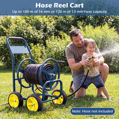 Garden Hose Reel Cart 4 Wheels 100 m of 16 mm Large Capacity-Navy