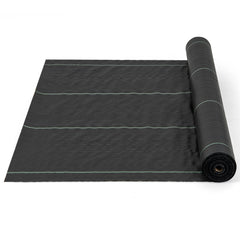 Garden Weed Barrier Fabric PP Weed Control Fabric with Guide Line-3.5 Oz 1 x 50 m