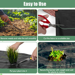 Garden Weed Barrier Fabric PP Weed Control Fabric with Guide Line-3.5 Oz 1 x 50 m