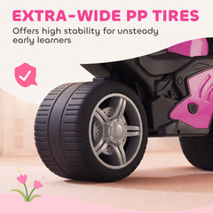 AIYAPLAY Balance Bike with Music Extra-Wide Wheels Toddler Bike for Boys Girls Pink