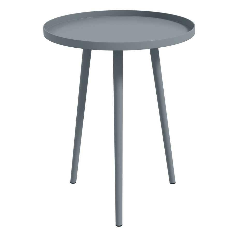 Outsunny Round Garden Coffee Table, Outdoor Side Table with Rounded Steel Edge, ¯40 x 50H cm, Grey