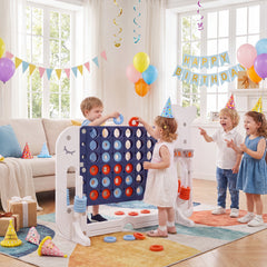 Giant 4-to-Score Game Set Jumbo Connect Four Game with Ring-toss-Navy