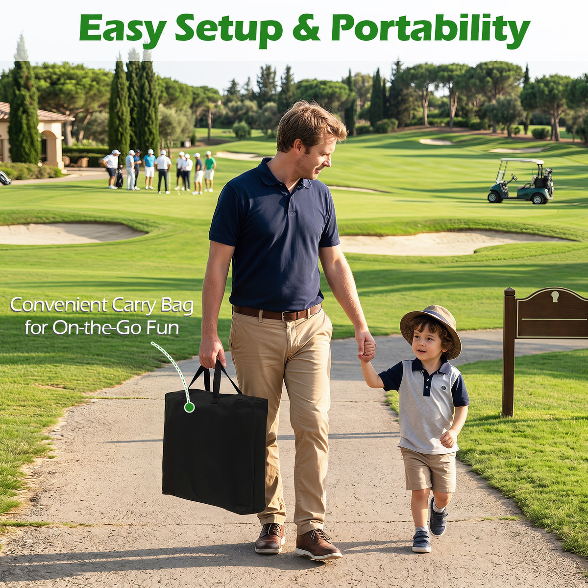 Golf Chipping Game Set 71" x 71" Large Chipping Mat for Indoor and Outdoor Practice