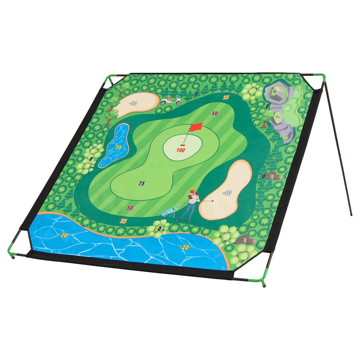 Golf Chipping Game Set 71" x 71" Large Chipping Mat for Indoor and Outdoor Practice