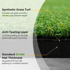 25 mm Golf Hitting Mat with 2 Rubber Tees and 2 Alignment Sticks-L