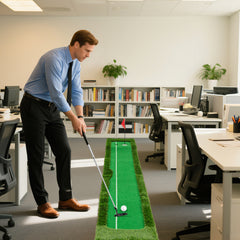 300 CM Golf Practice Mat with Artificial Grass Turf and 3 Golf Balls