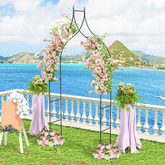 Gothic Style Garden Arbor with Multiple Side Crossbars