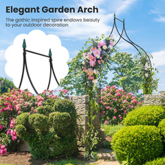 Gothic Style Garden Arbor with Multiple Side Crossbars