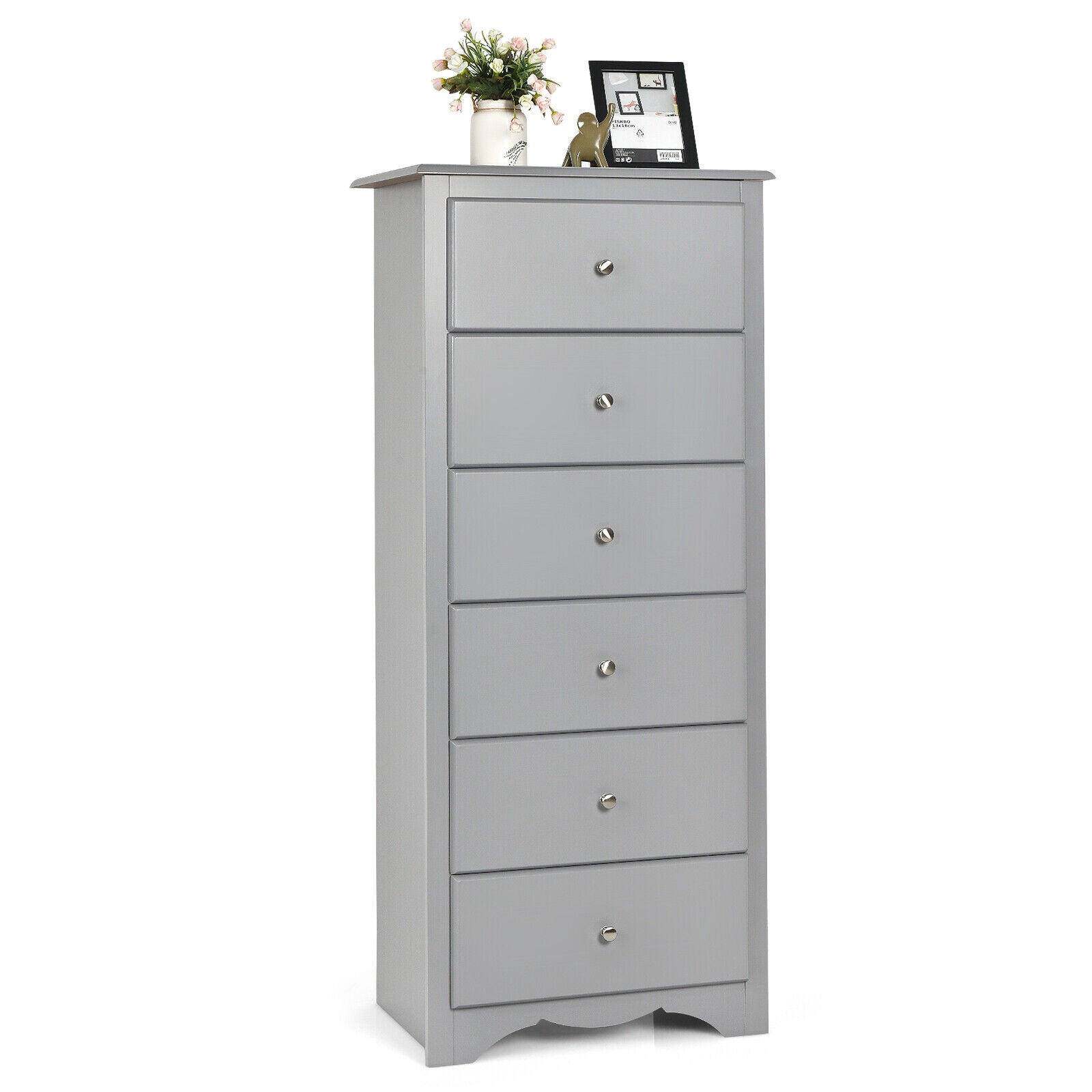 6-Drawer Freestanding Dresser Cabinet-Grey