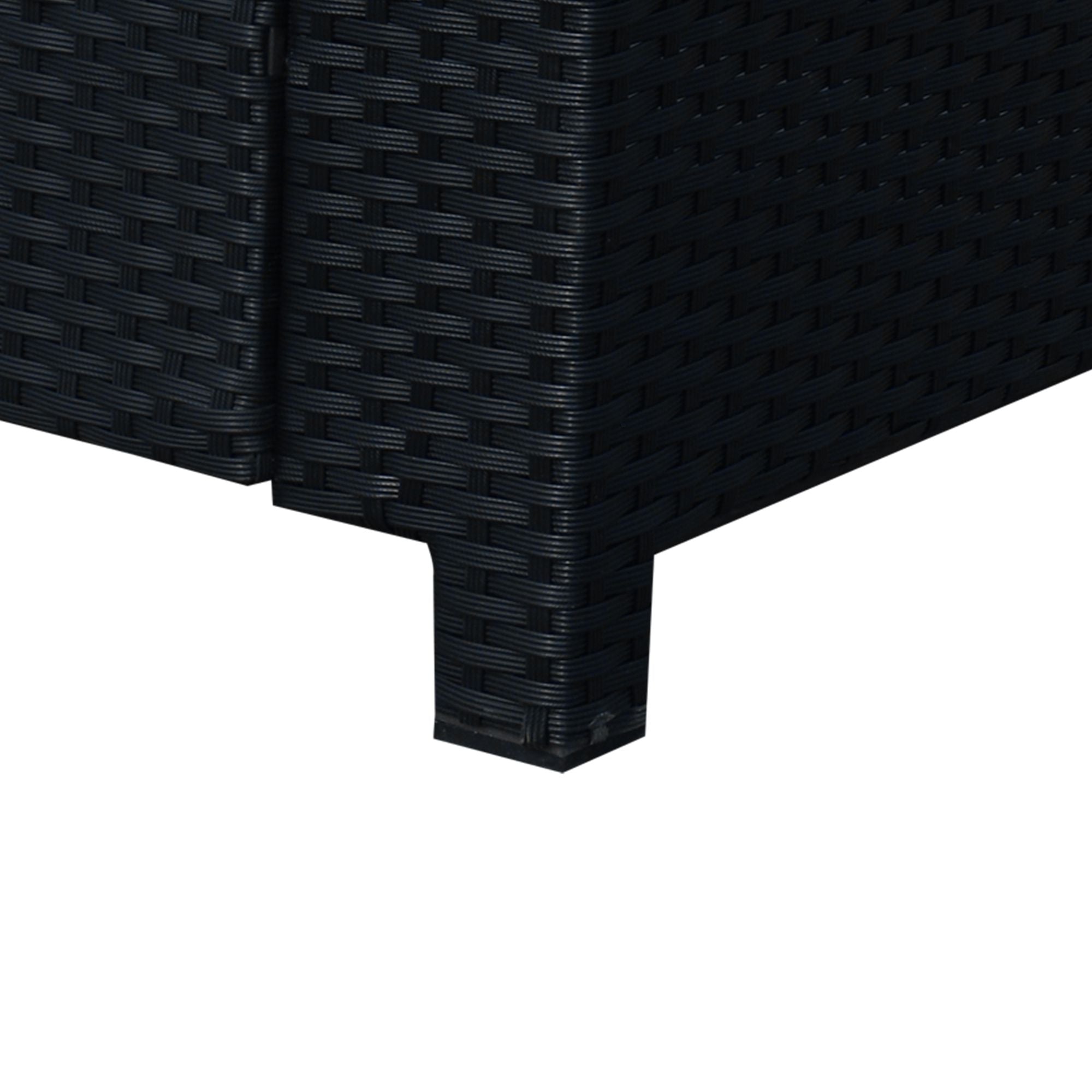 Outsunny Rattan Sofa, 2 Seater Garden Furniture with Soft Padded Cushion and Armrests, Wicker Garden Loveseat for Patio, Black