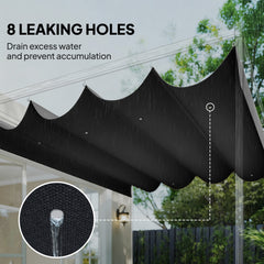 Outsunny Retractable Pergola Canopy Only, 3.92 x 3.5 m, UV30+ Replacement Canopy Cover for 4 x 3 m Pergola, Dark Grey