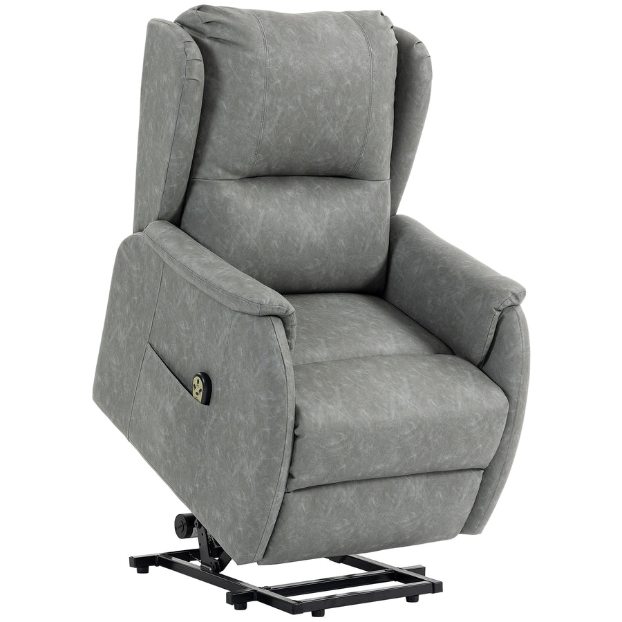 HOMCOM Power Lift Recliner Chair, Dual Motor Electric Lift Chair for Elderly with Remote Control, Grey