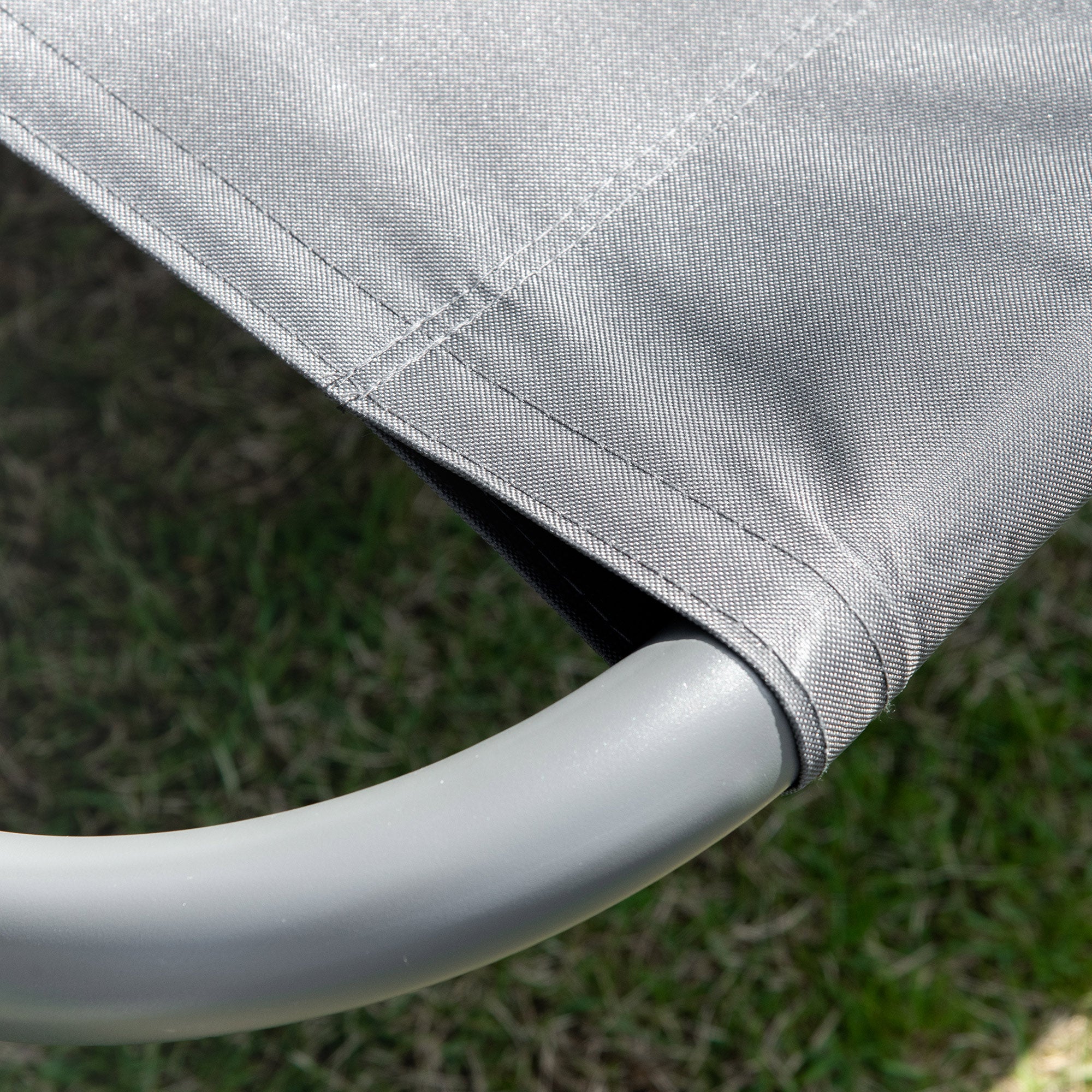 Outsunny Double Sun Lounger with Adjustable Detachable Canopy, Portable Garden Daybed for 2 with Wheels, Outdoor Sunbed Hammock with 2 Pillows, 220 KG Max. Load, Grey