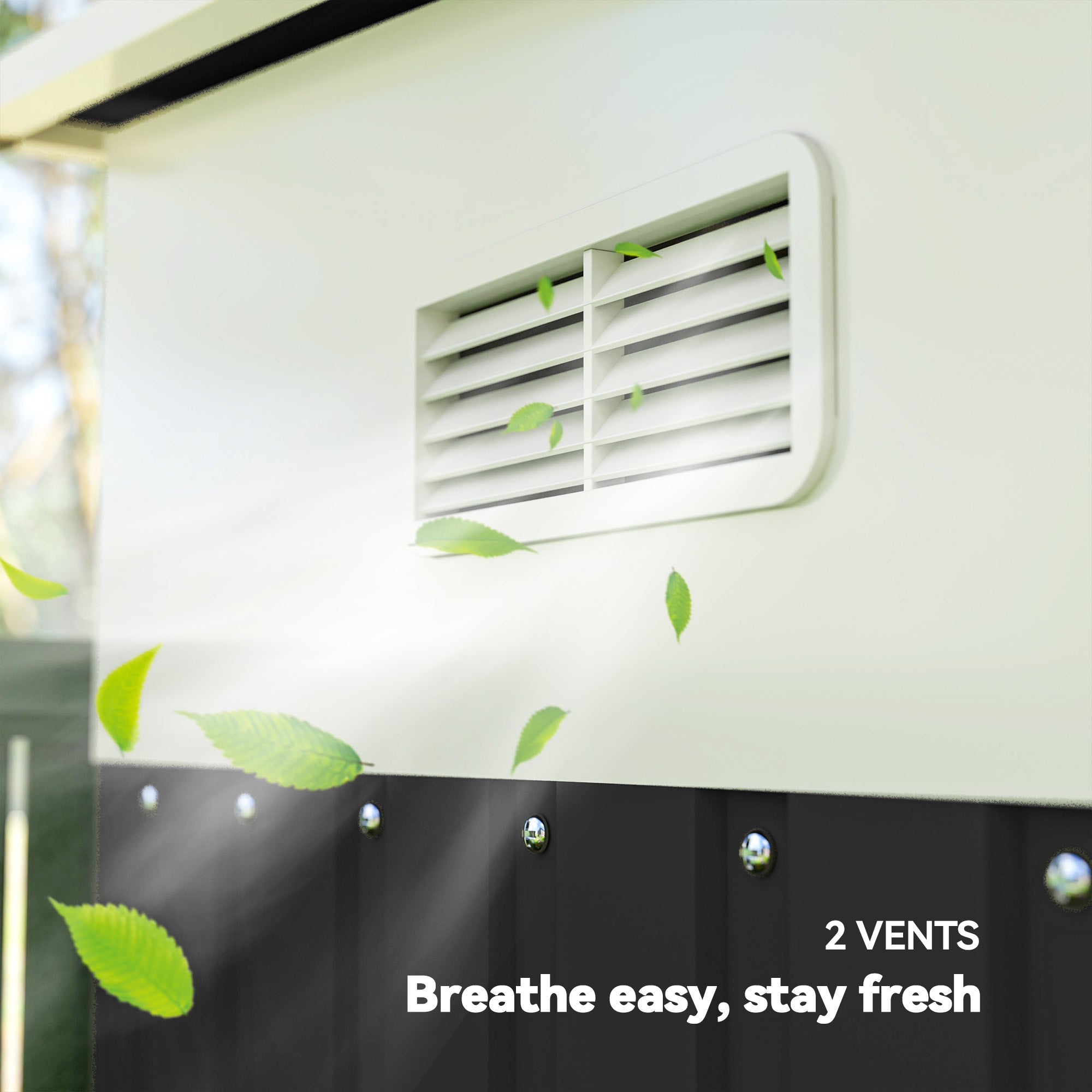 Outsunny 3.3 x 2.68m Corrugated Metal Shed - Black