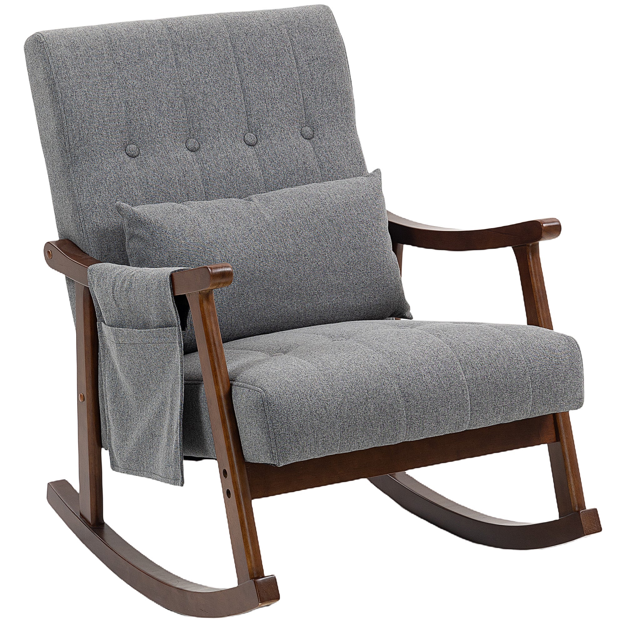 HOMCOM Wood Frame Rocking Accent Chair - Grey