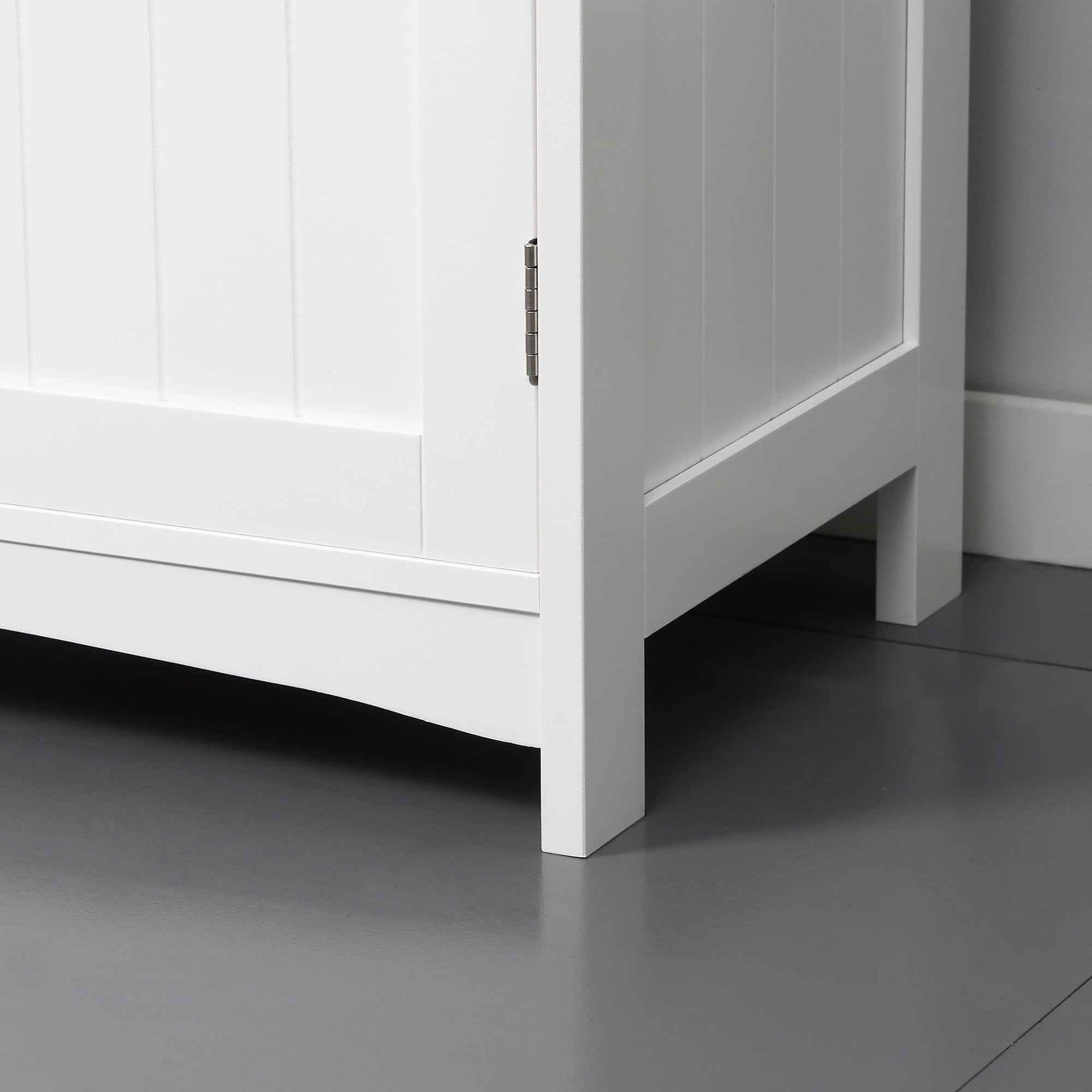 kleankin Pedestal Under Sink Cabinet with Double Doors, Modern Bathroom Vanity Unit, Storage Cupboard with Adjustable Shelves, White