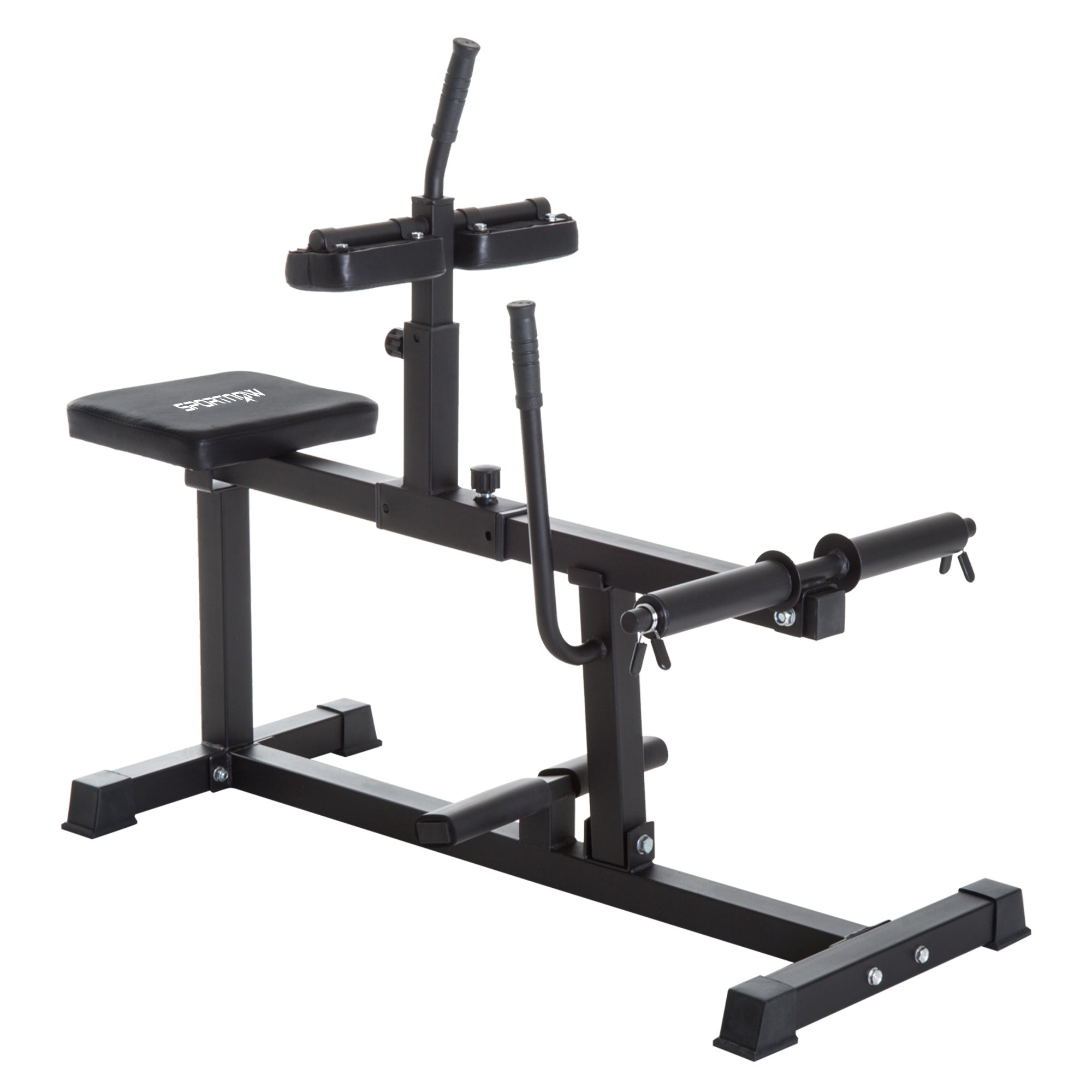 SPORTNOW Seated Leg Extension Machine, Adjustable Leg Raise Machine and Curl Machine with Plate Loaded for Hip, Lower Body and Home Gym Workout