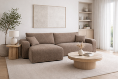 Corner Sofa Bed HAVANA Dark Beige