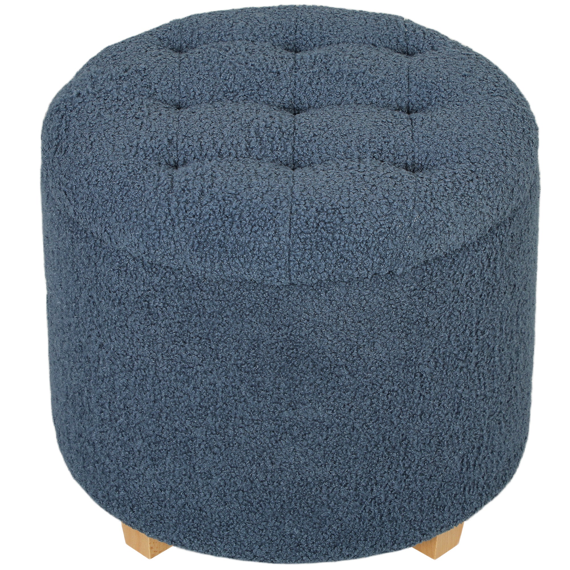 HOMCOM 40.5L Teddy Fleece Storage Ottoman - Blue