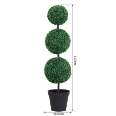 Outsunny Artificial Plants Honeysuckle Flower in Pot Fake Plants with Curved Boots for Indoor 15x15x150cm White