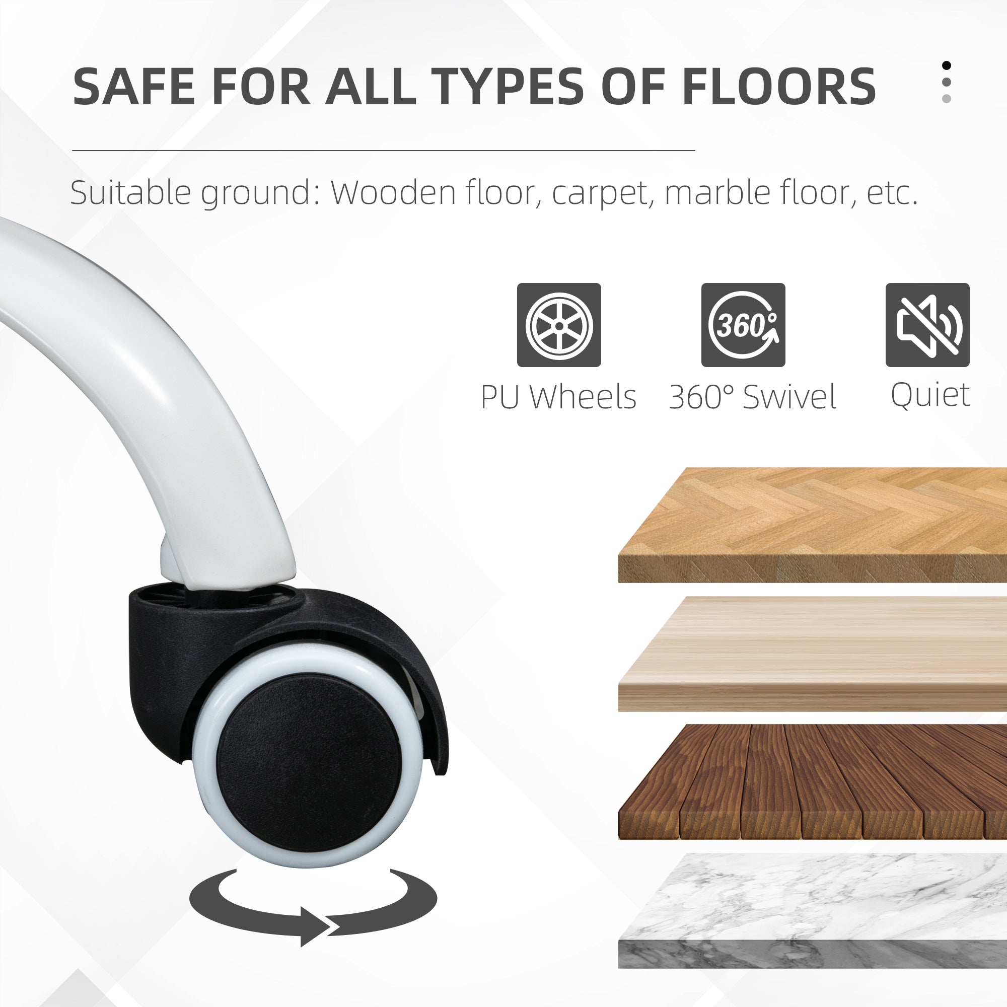 Vinsetto Office Chair, Ergonomic Desk Chair, Fabric Work Study Chair with 155√Ç¬∞ Reclining Back and Footrest, Adjustable Height and Swivel Wheels, Grey