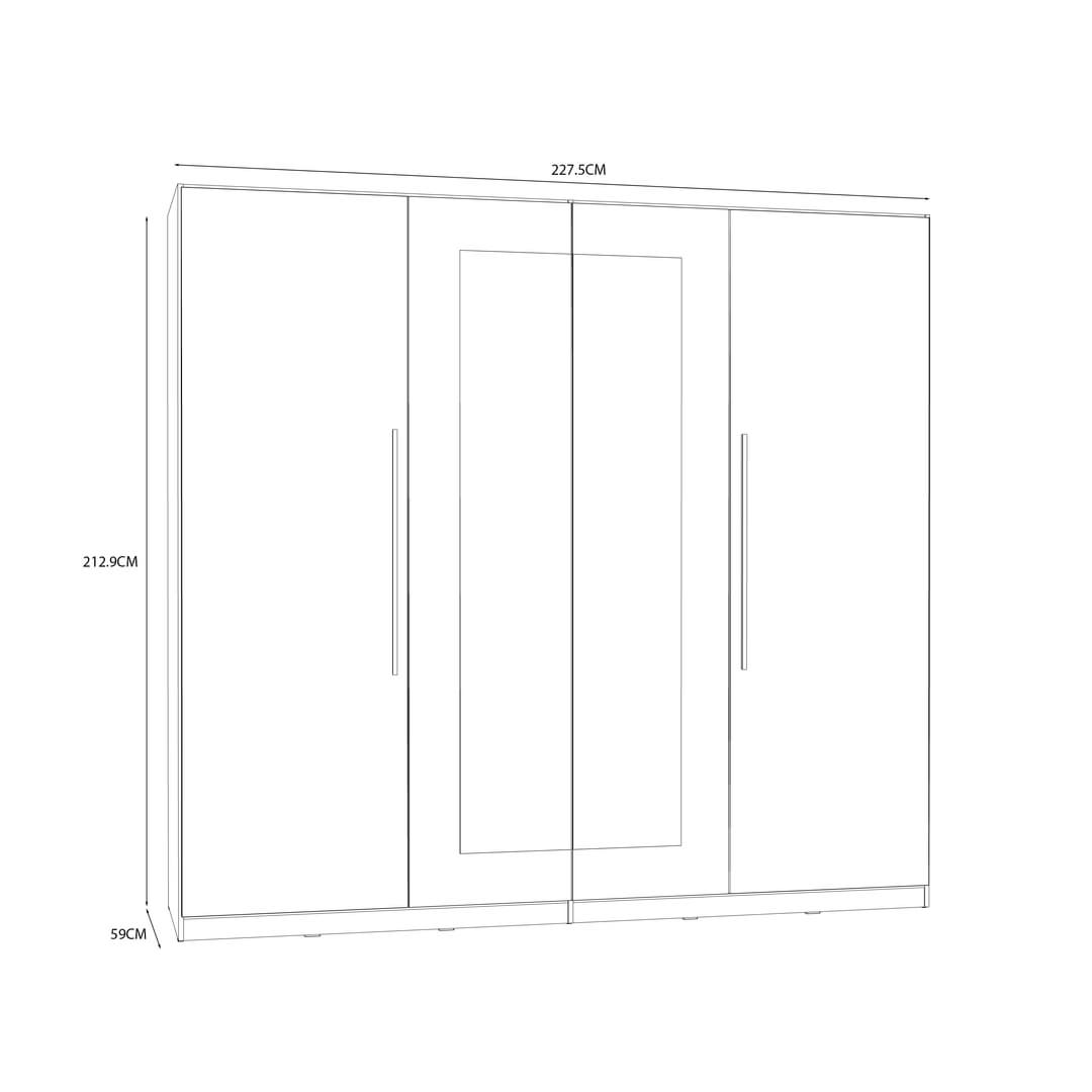 Helen Hinged Door Wardrobe 228cm, image 6