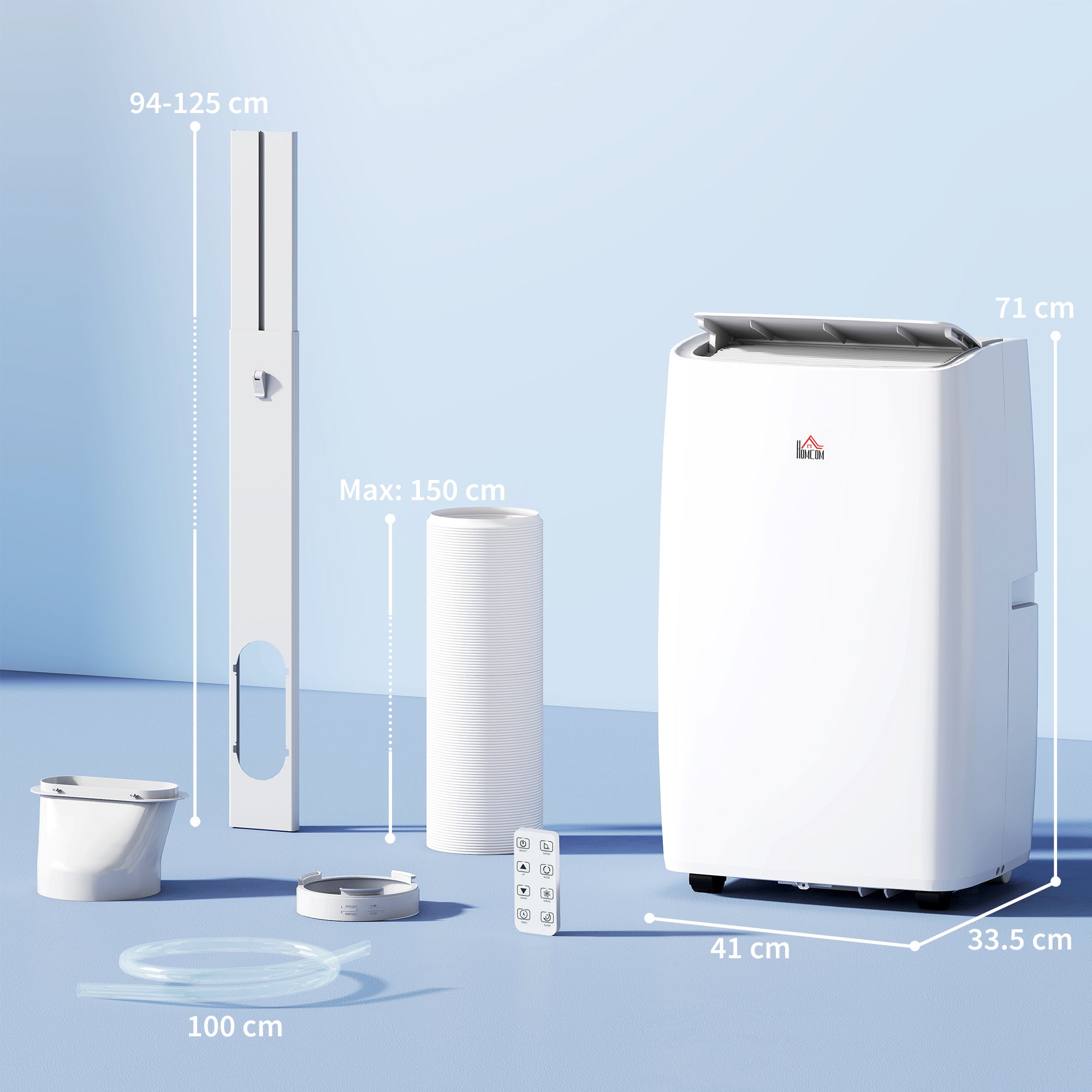 HOMCOM Portable Air Conditioner 12000 BTU, 4-in-1 Air Conditioning Unit, Dehumidifier, Cooling, Fan, Sleep Mode with 3 Speeds, Remote Control, LED Display, 24H Timer, Window Kit, Children Lock, 35m√Ç¬≤