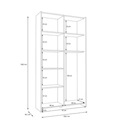 Hofsa Sliding Door Wardrobe 100cm in White, image 10