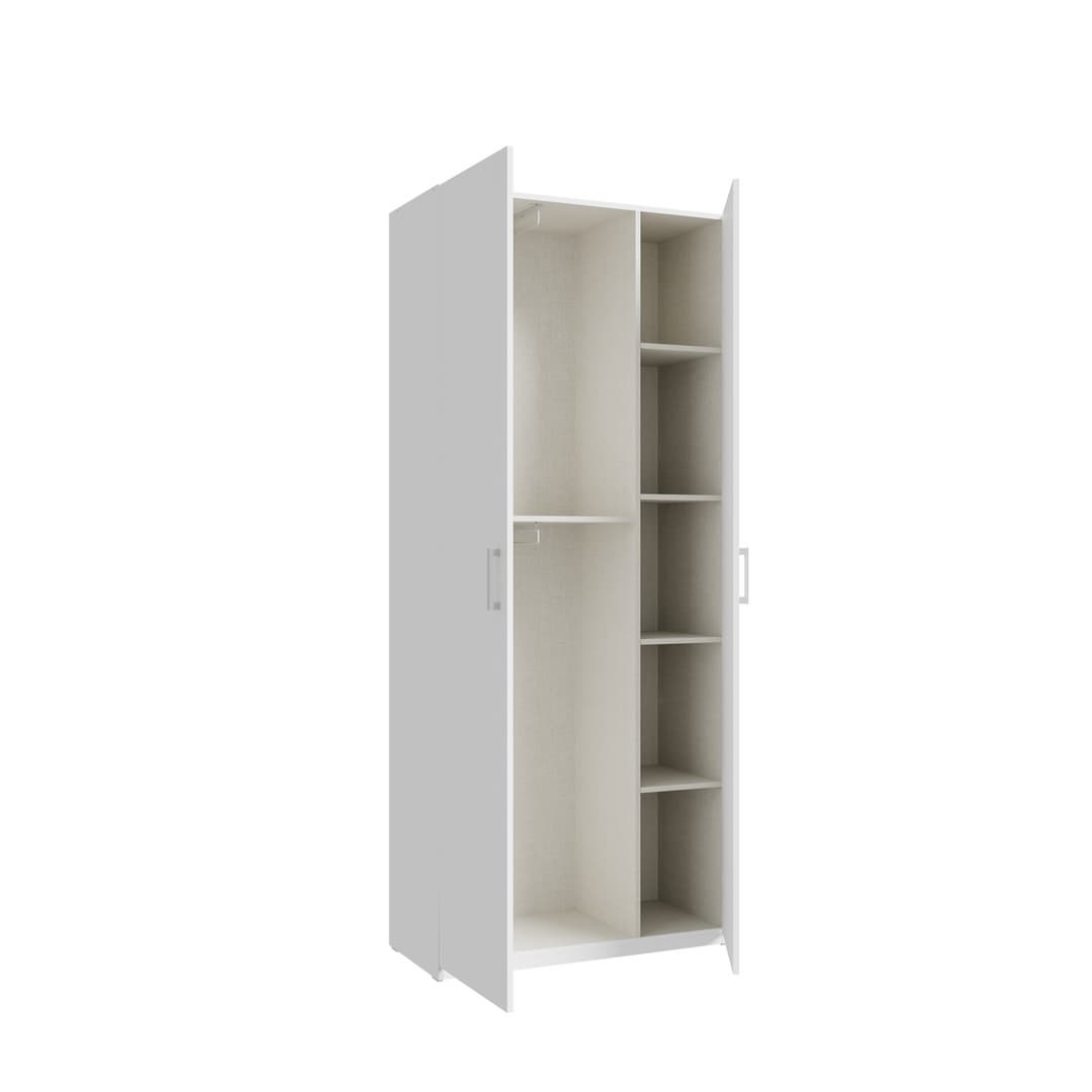 Hofsa Hinged Door Wardrobe 89cm in White, image 5