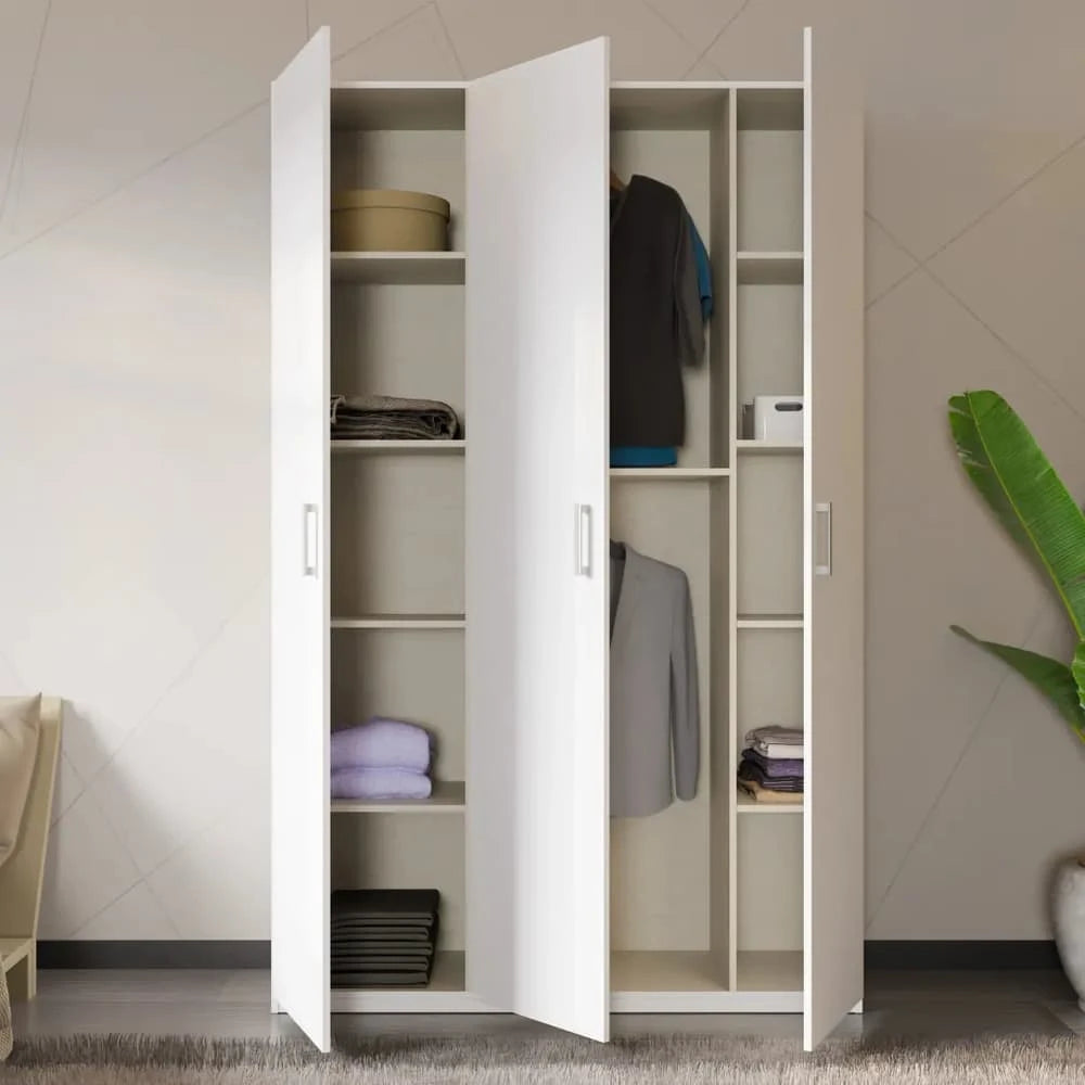 Hofsa Hinged Door Wardrobe 133cm in White, image 2