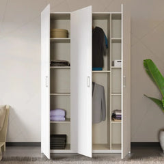 Hofsa Hinged Door Wardrobe 133cm in White, image 2