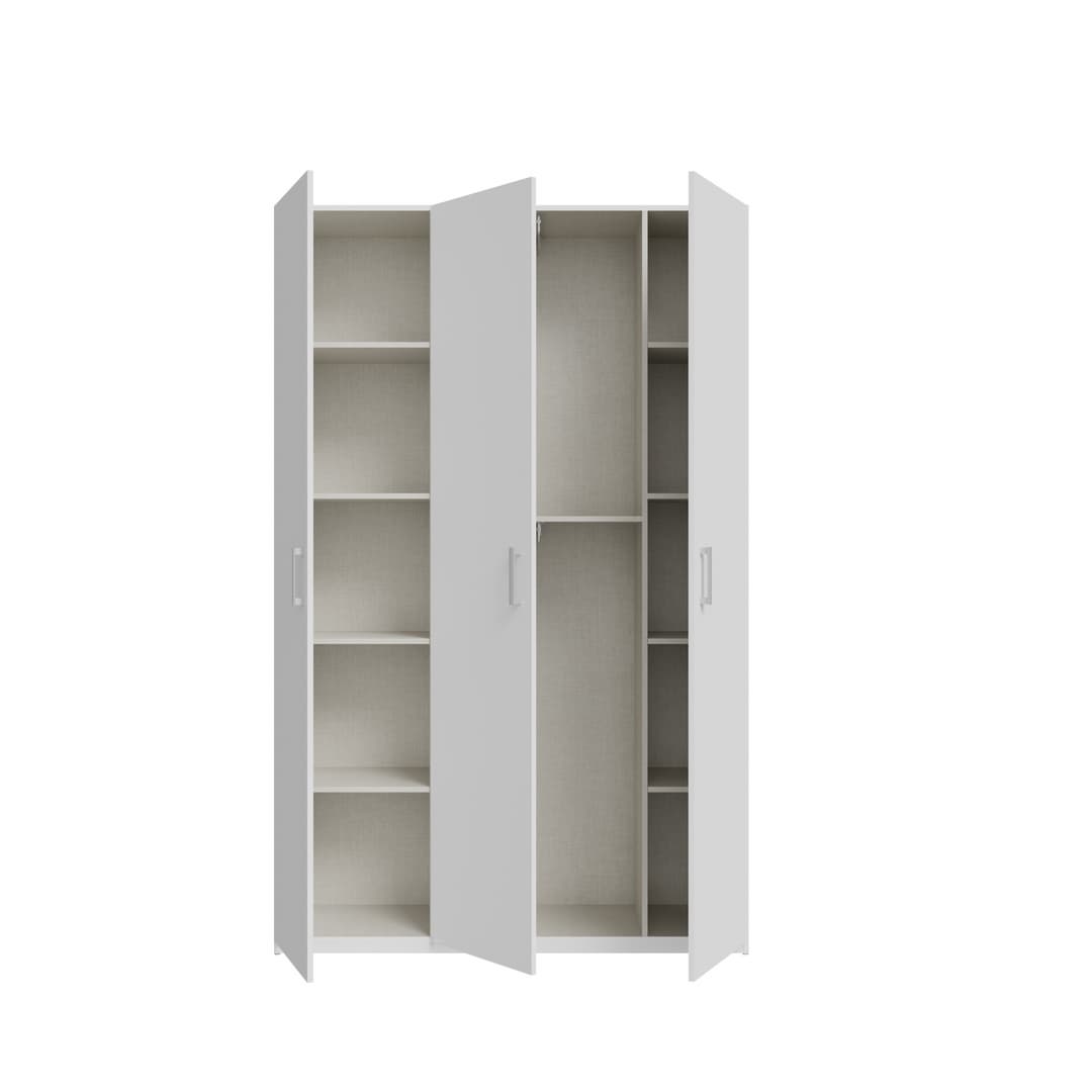 Hofsa Hinged Door Wardrobe 133cm in White, image 7
