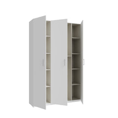 Hofsa Hinged Door Wardrobe 133cm in White, image 5