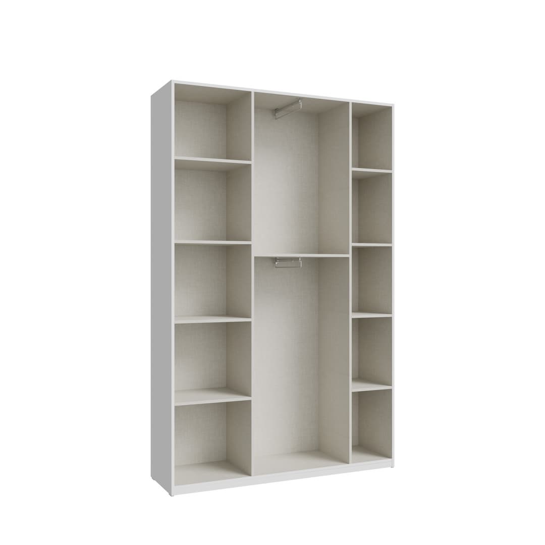 Hofsa Hinged Door Wardrobe 133cm in White, image 4