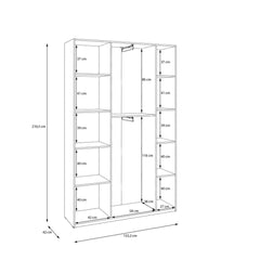 Hofsa Hinged Door Wardrobe 133cm in White, image 10