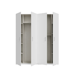 Hofsa Hinged Door Wardrobe 178cm in White, image 7