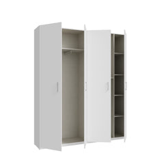 Hofsa Hinged Door Wardrobe 178cm in White, image 5