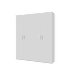 Hofsa Hinged Door Wardrobe 178cm in White, image 8