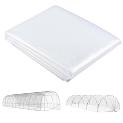 Outsunny 6 X 10m Heavy Duty (150um/6mil) Polypropylene Greenhouse Cover Replacement, UV Resistant Waterproof Plastic Polytunnel Cover, Clear