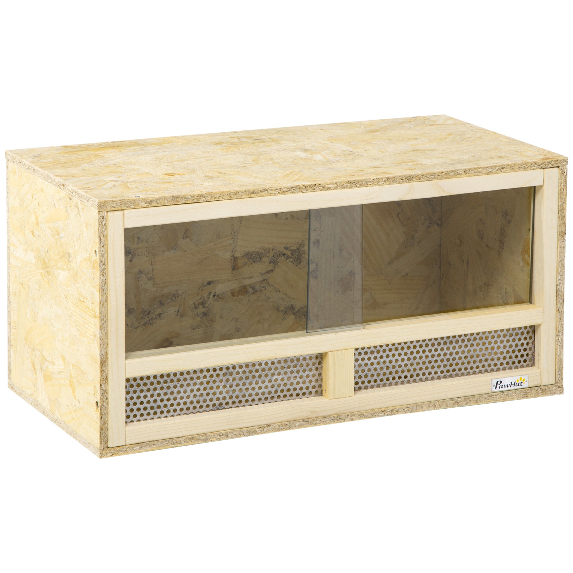 PawHut Reptile Terrarium Vivarium Habitat w/ Transparent Sliding Doors, Breathable Mesh, for Lizards, Horned Frogs, Snakes and Chameleons, 60 x 29.5 x 29.5cm
