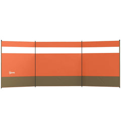 Outsunny Camping Windbreaker with Clear Windows and Steel Poles, for Beach Caravan Campervan, 440 x 140cm, Orange