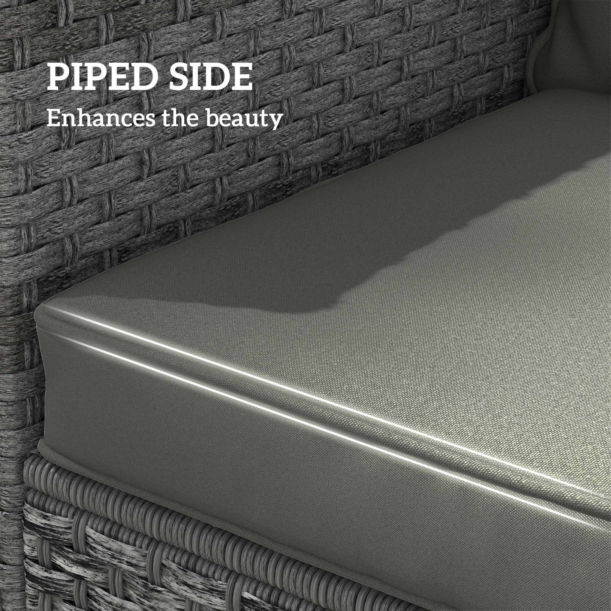 Outsunny Seat and Back Padded Cushion Set, CUSHION ONLY - Charcoal Grey