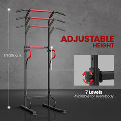 HOMCOM Steel Multi-Use Exercise Power Tower Pull Up Station Adjustable Height W/ Grips