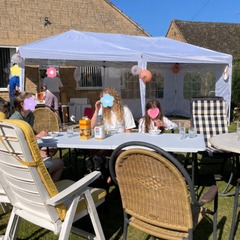 Outsunny 3 x 6 m Garden Pop Up Gazebo, Wedding Party Tent Marquee, Water Resistant Awning Canopy with Sidewalls, Windows, Carry Bag, White